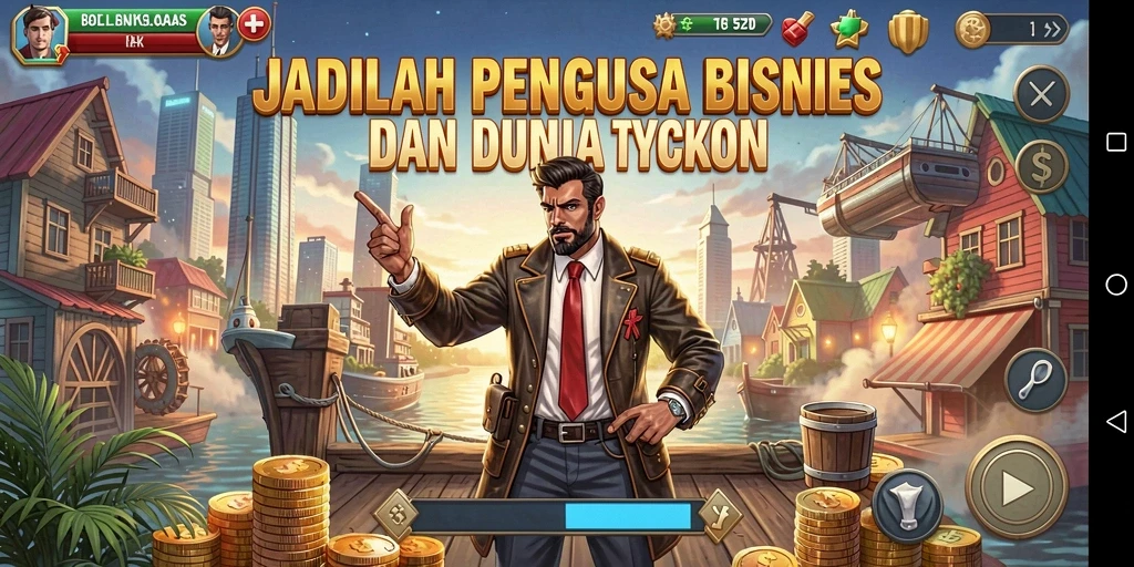 Tangkapan layar gameplay 8ZK menunjukkan pengalaman manajemen bisnis yang mendalam.
