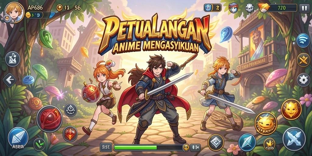 Tangkapan layar dari gameplay AP686 yang menampilkan aksi seru dalam dunia Anime.