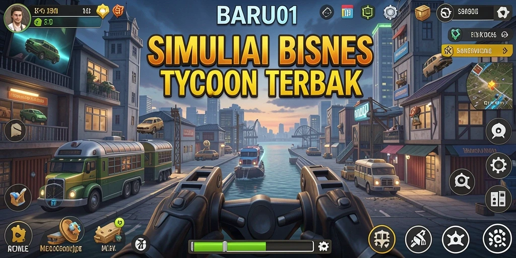 Tampilan gameplay menakjubkan dari BARU01 yang menggambarkan dunia Tycoon.