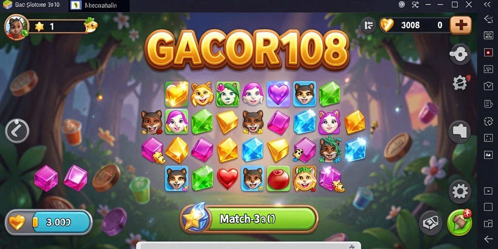 Tampilan gameplay GACOR108 yang seru dan penuh warna.