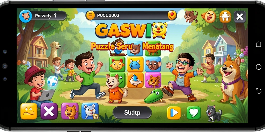 Tampilan gameplay GASWIN yang menarik dan penuh strategi.