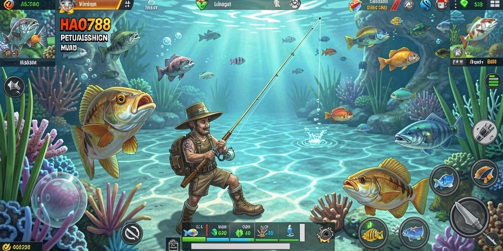 Screenshot utama HAO788 menampilkan gameplay memancing yang menarik.