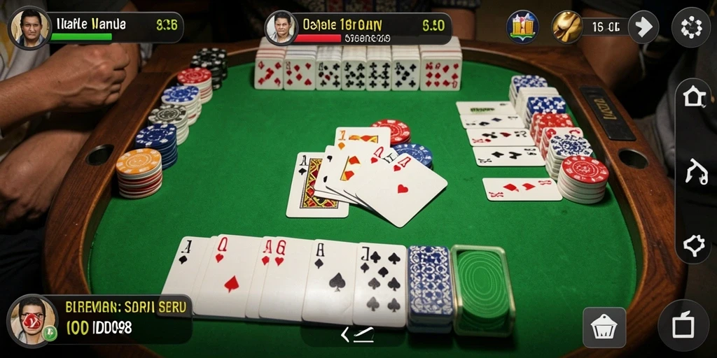 Tampilan gameplay seru ID098 dalam permainan Gaple.