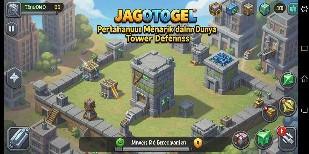 Tampilan gameplay JAGOTOGEL yang menegangkan dalam pertahanan tower.
