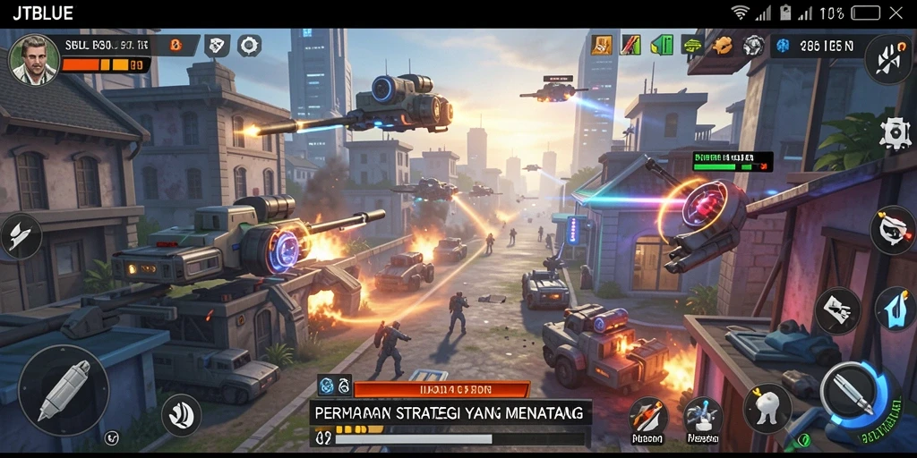 Screenshot gameplay JTBLUE menampilkan aksi strategi seru.