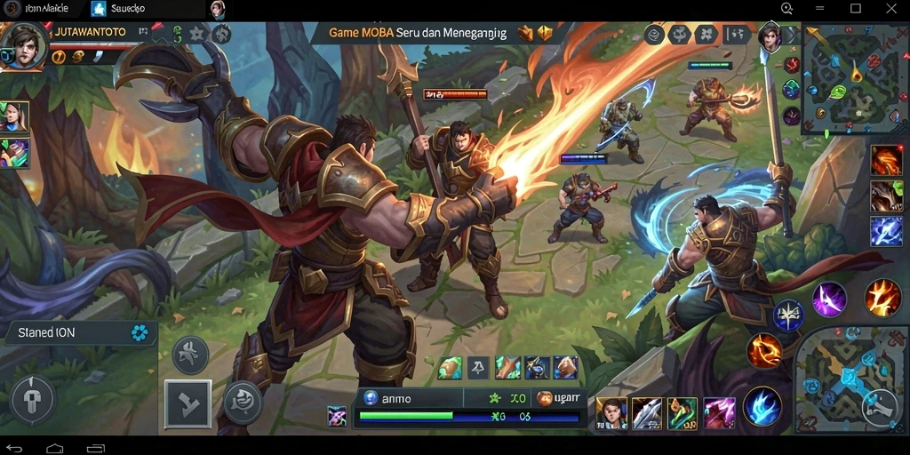 Tampilan gameplay seru dari JUTAWANTOTO dengan pertarungan tim.