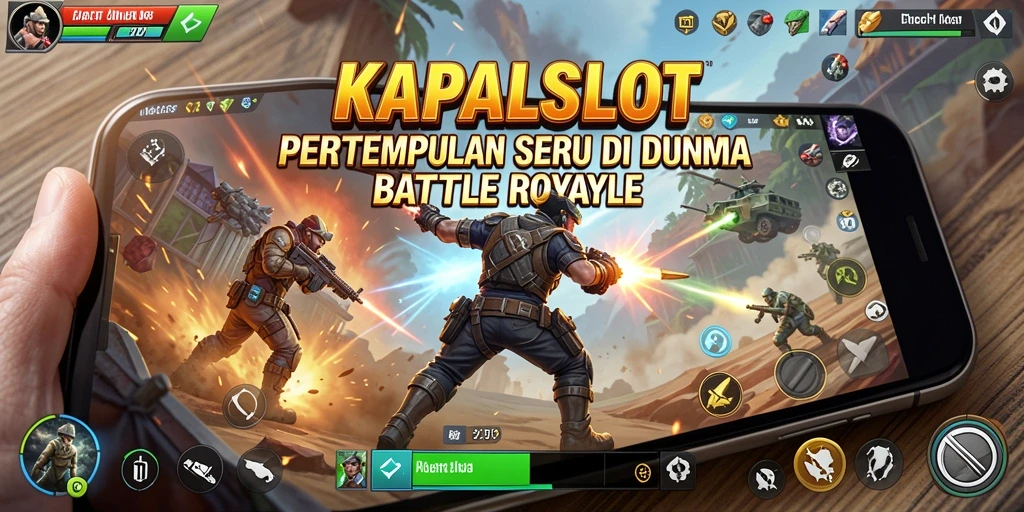 Screenshot penuh aksi dari gameplay KAPALSLOT di tengah pertempuran.