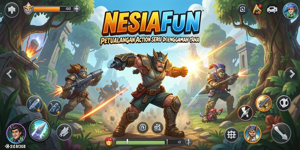 Screenshot seru dari gameplay <strong>NESIAFUN</strong> yang menampilkan pertarungan intens.