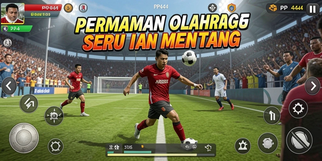 Tampilan utama gameplay PP444 dengan aksi olahraga seru.