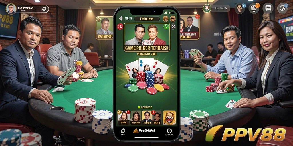 Tampilan gameplay Poker yang seru dan menantang di PPV88.