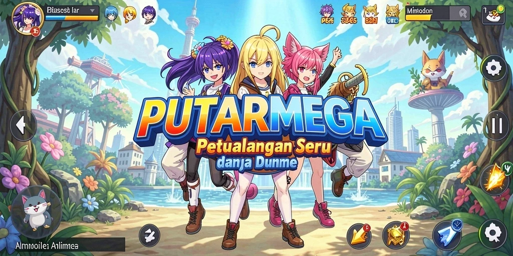 Screenshot PUTARMEGA menampilkan momen-momen seru dari gameplay Anime.
