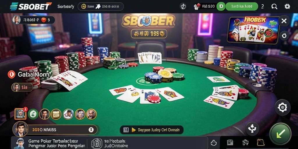 Tampilan screenshot gameplay SBOBET yang menarik dalam permainan Poker.