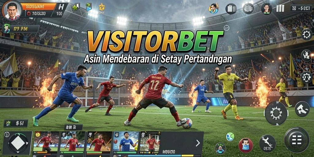 Tangkapan layar utama menunjukkan aksi mendebarkan dalam VISITORBET.