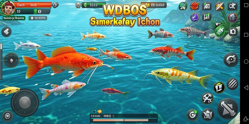 Screenshot gameplay WDBOS menampilkan aksi menembak ikan yang seru.