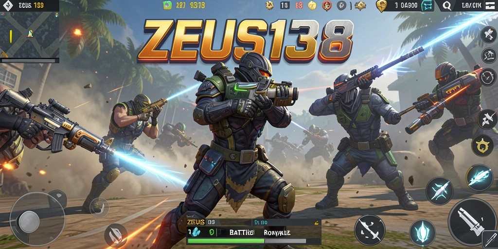 Tampilan seru gameplay dalam pertarungan Battle Royale.